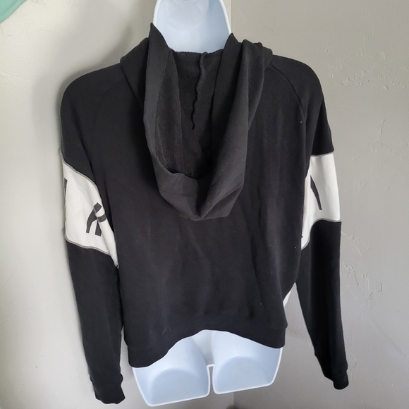 Pink Victoria's Secret VS Black Jacket White Colorblock Full Zip Hooded Large - Picture 4 of 6